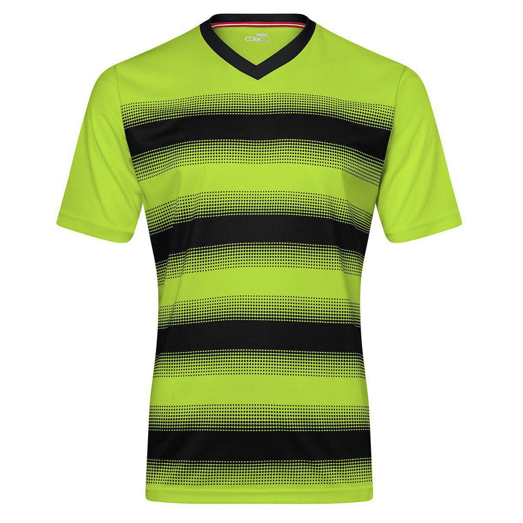 Kelly Green and White Striped Soccer Jersey