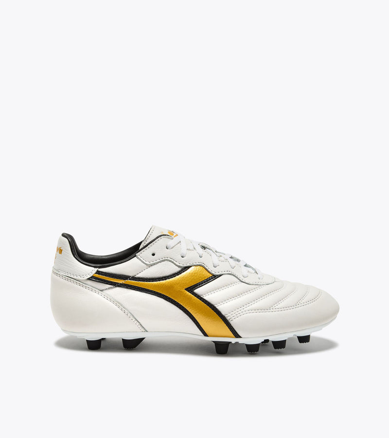 Diadora Brasil LT+ MDPU Soccer Cleats (white/gold)