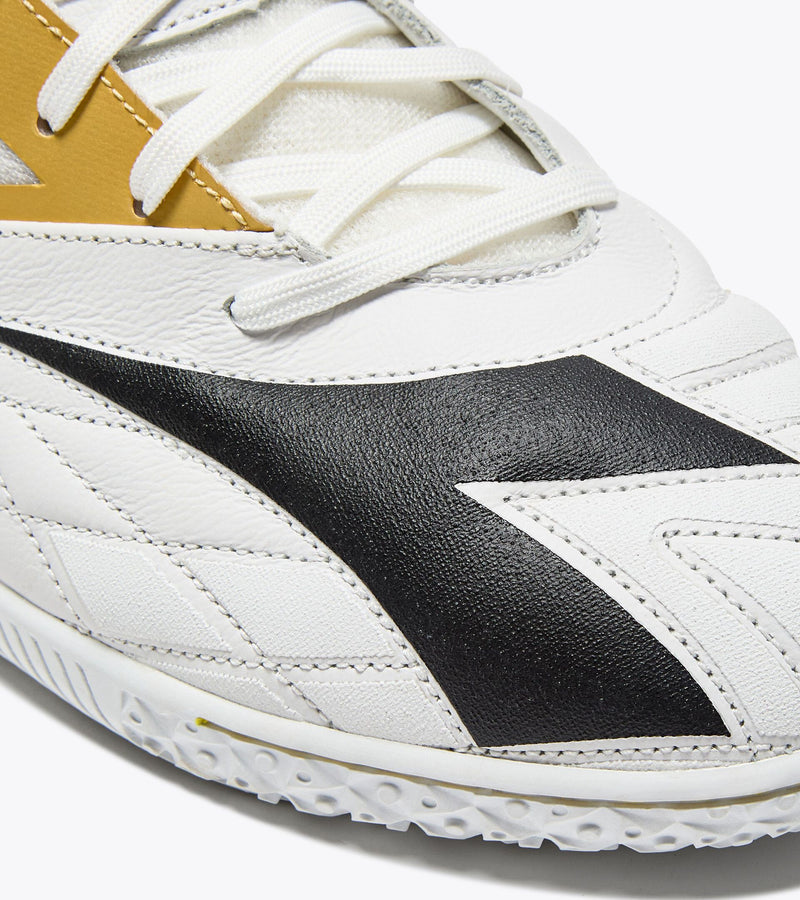 Diadora Brasil Sala Elite ID Soccer Shoes (white/black/metallic gold)