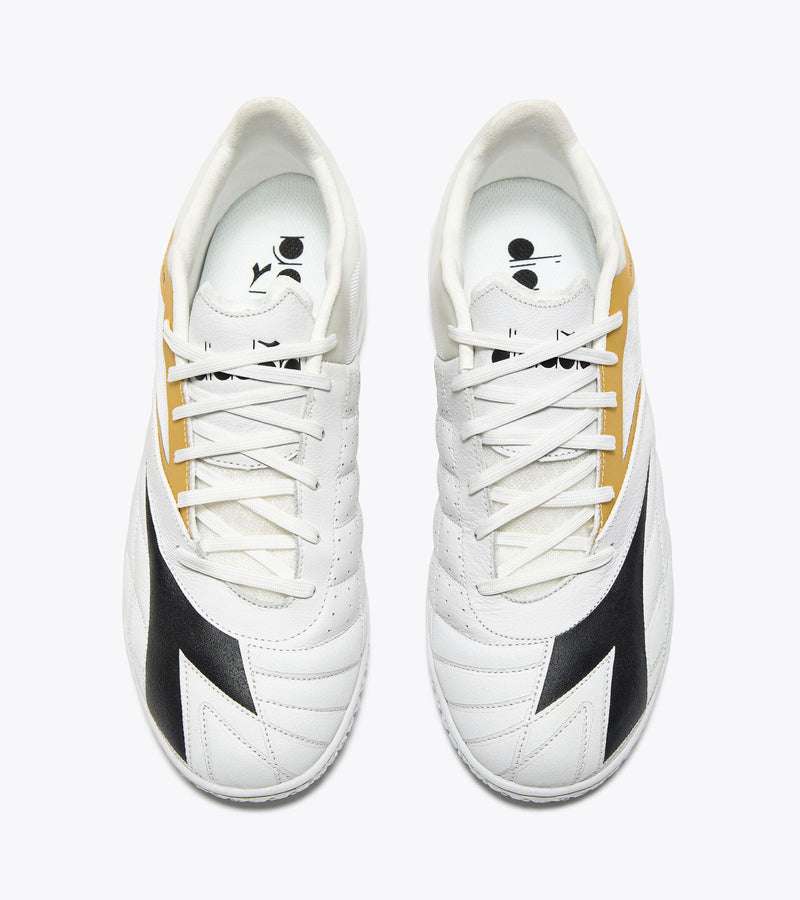 Diadora Brasil Sala Elite ID Soccer Shoes (white/black/metallic gold)