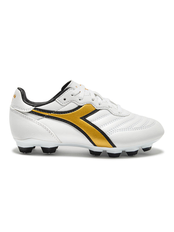 Diadora Brasil R LPU JR Soccer Cleats (white/gold)