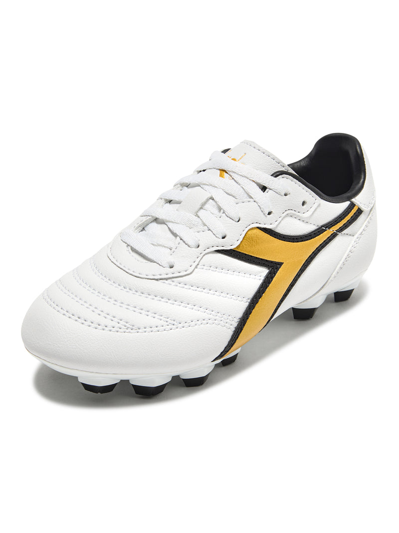 Diadora Brasil R LPU JR Soccer Cleats (white/gold)