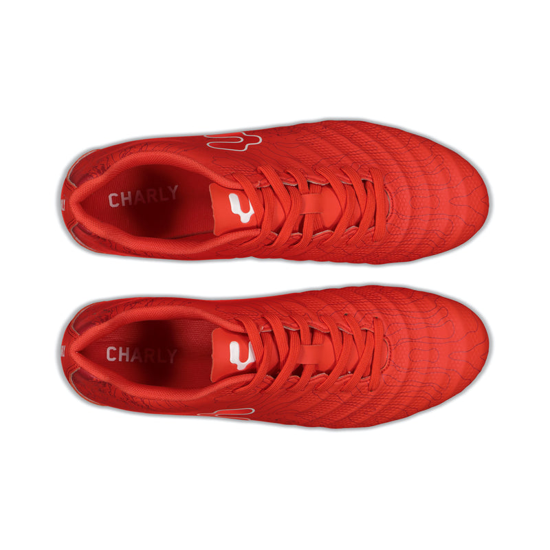 Charly Hot Cross 2.0 FG Soccer Cleats - Red-Soccer Command