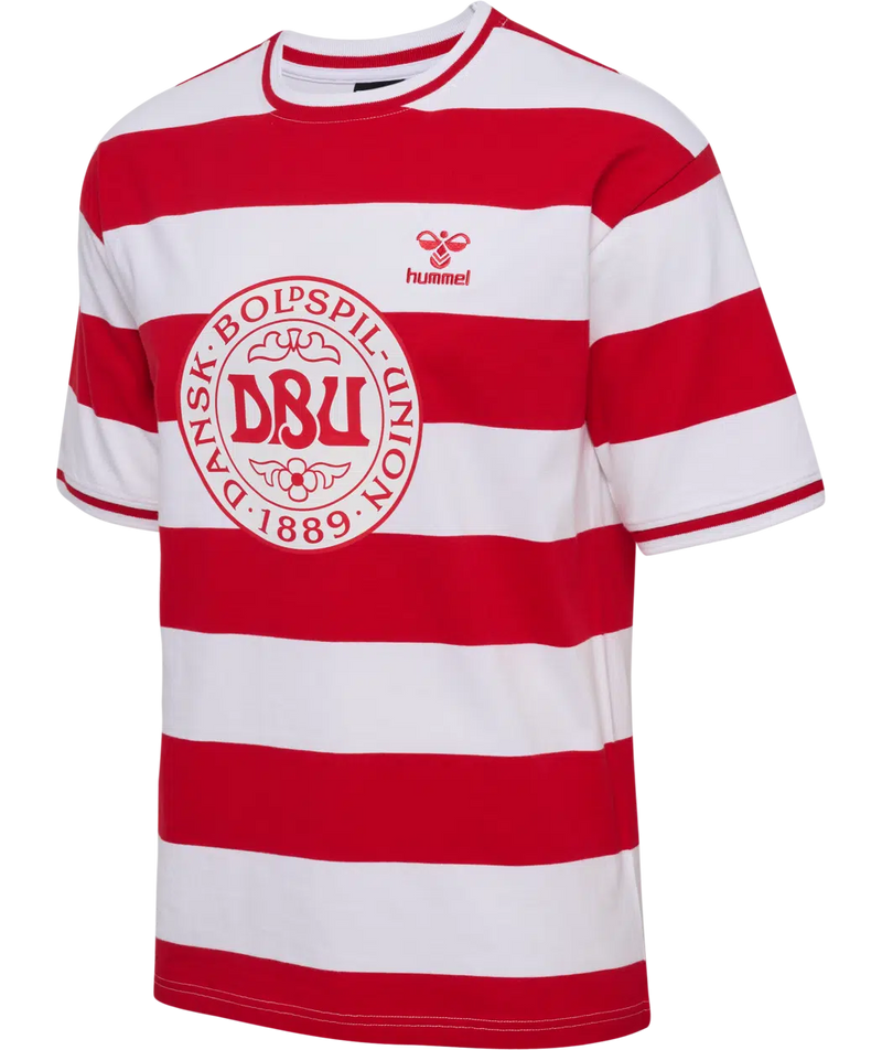 hummel Denmark DBU Fan 24 Striped Tee-Soccer Command