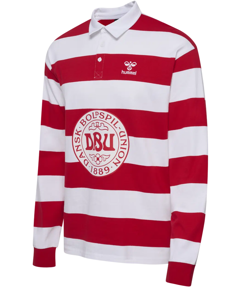 hummel Denmark DBU Fan 24 Rugby Striped Shirt-Soccer Command