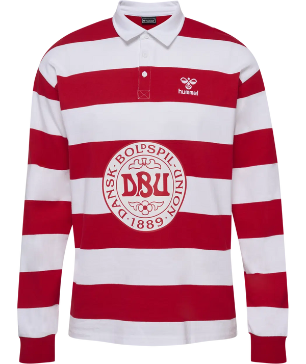 hummel Denmark DBU Fan 24 Rugby Striped Shirt-Soccer Command