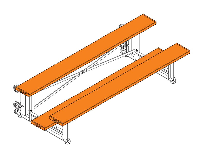 Jaypro Soccer Tip & Roll Bleacher (2 Row - Single Foot Plank)