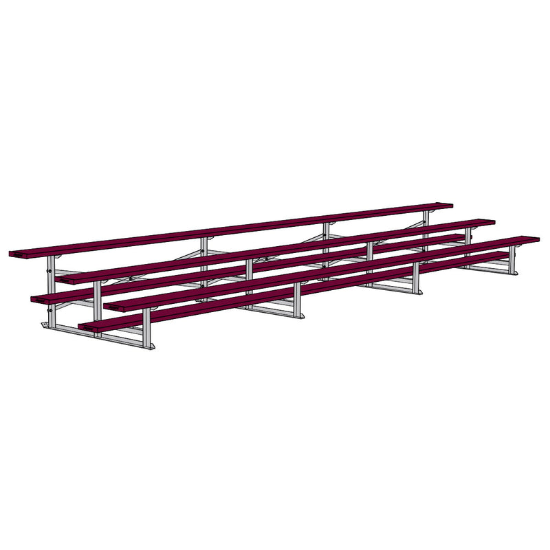 Jaypro Soccer All Aluminum Bleacher (3 Row - Single Foot Plank)-Soccer Command