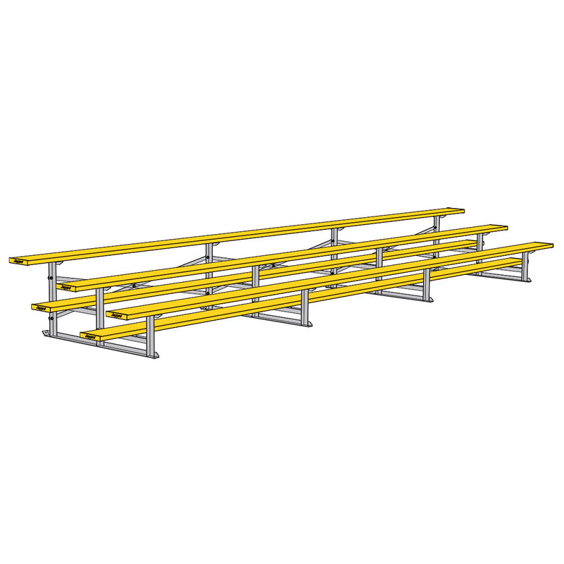 Jaypro Soccer Standard Outdoor Bleacher (3 Row - Single Foot Plank)-Soccer Command