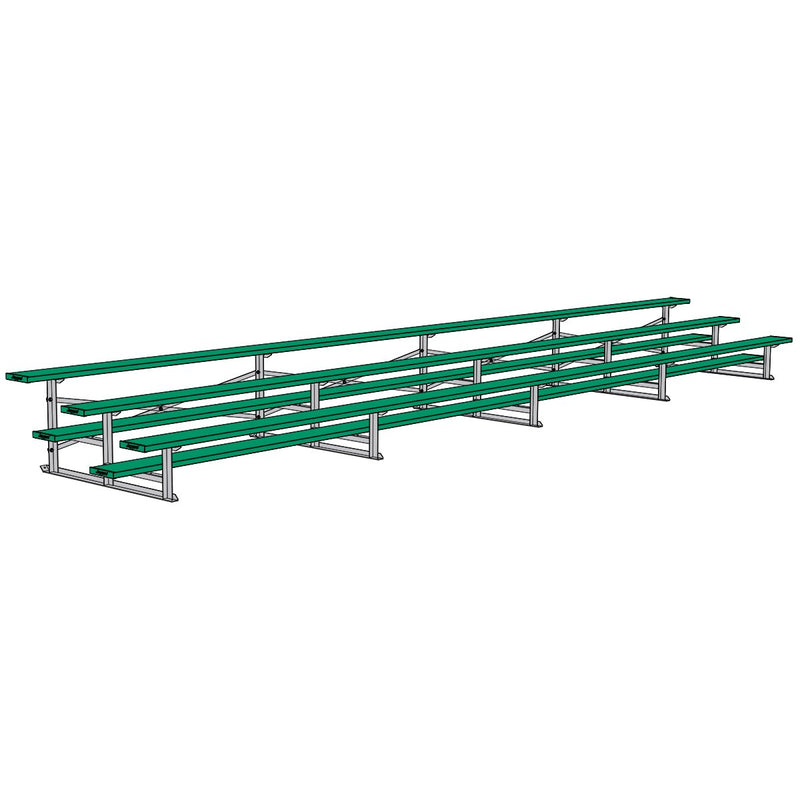 Jaypro Soccer All Aluminum Bleacher (3 Row - Single Foot Plank)-Soccer Command