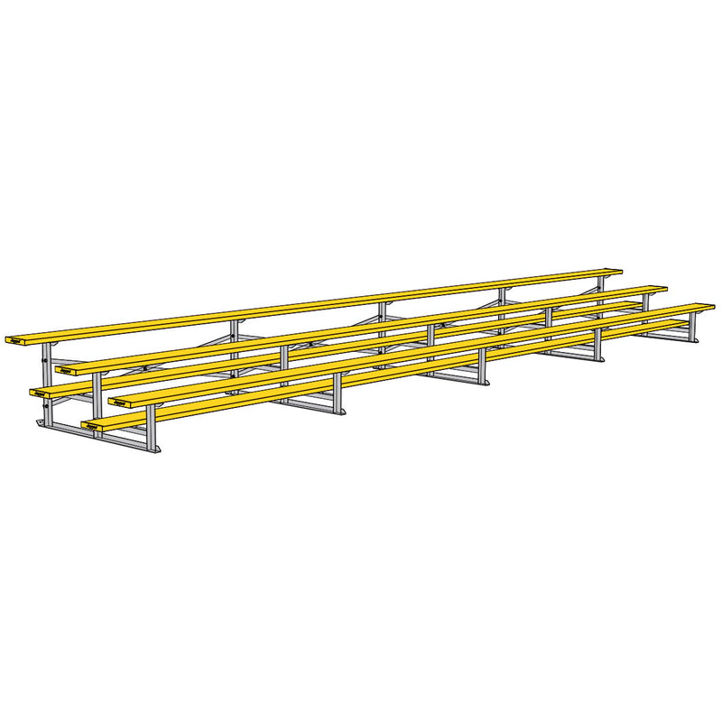 Jaypro Soccer All Aluminum Bleacher (3 Row - Single Foot Plank)-Soccer Command