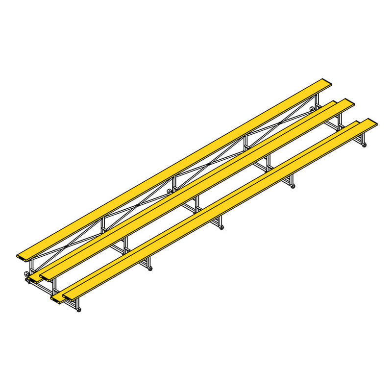 Jaypro Soccer Tip & Roll Bleacher (3 Row - Single Foot Plank)-Soccer Command