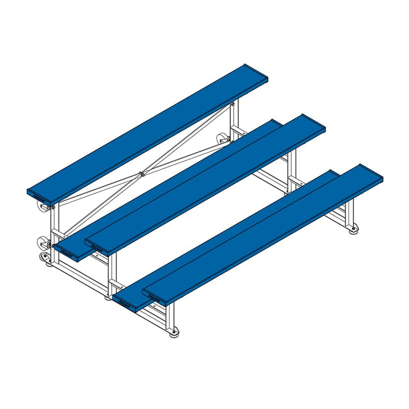 Jaypro Soccer Tip & Roll Bleacher (3 Row - Single Foot Plank)-Soccer Command