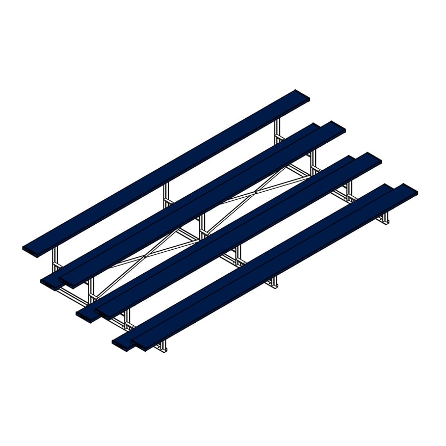 Jaypro Soccer All Aluminum Bleacher (4 Row - Single Foot Plank ...