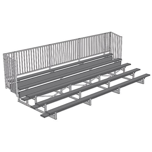 Jaypro Soccer Enclosed Bleacher (5 Row - Single Foot Plank with Guard Rail)