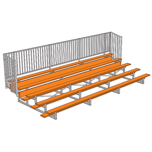 Jaypro Soccer Enclosed Bleacher (5 Row - Single Foot Plank with Guard Rail)