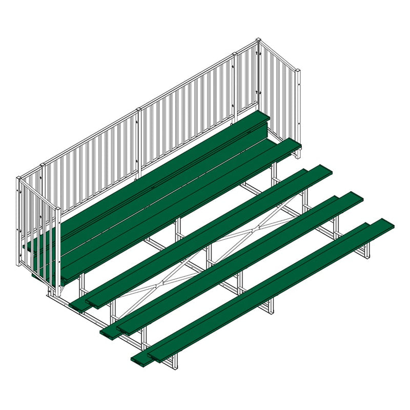 Jaypro Soccer Enclosed Bleacher (5 Row - Single Foot Plank with Guard Rail)