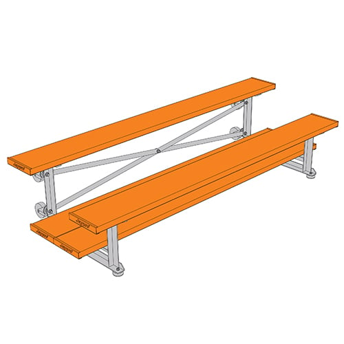 Jaypro Soccer Tip & Roll Bleacher (2 Row - Double Foot Plank)