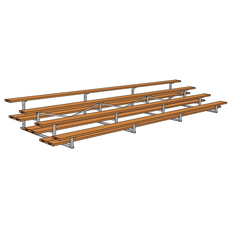 Jaypro Soccer All Aluminum Bleacher (4 Row - Double Foot Plank)