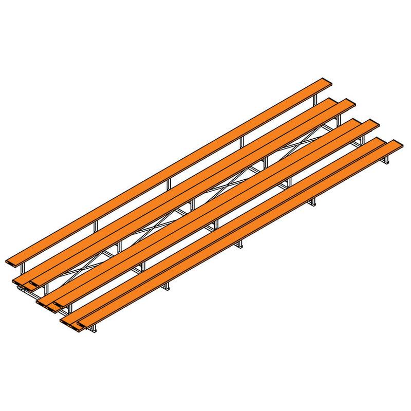 Jaypro Soccer All Aluminum Bleacher (4 Row - Double Foot Plank)