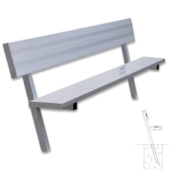 Jaypro Soccer Player Bench With Seat Back (In-Ground)-Soccer Command