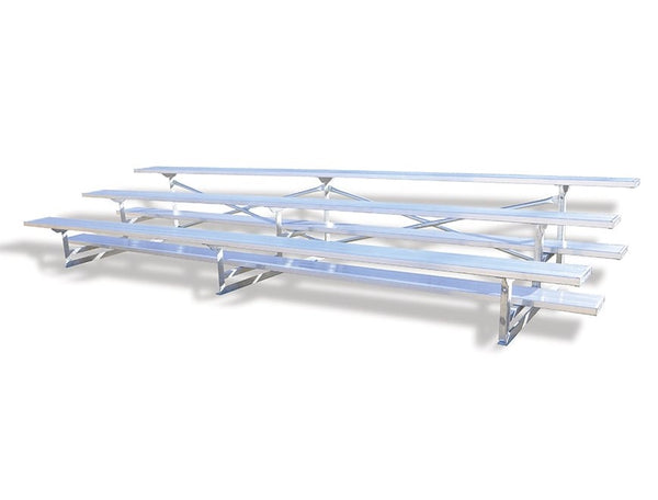 Jaypro Soccer All Aluminum Bleacher (3 Row - Single Foot Plank)-Soccer Command