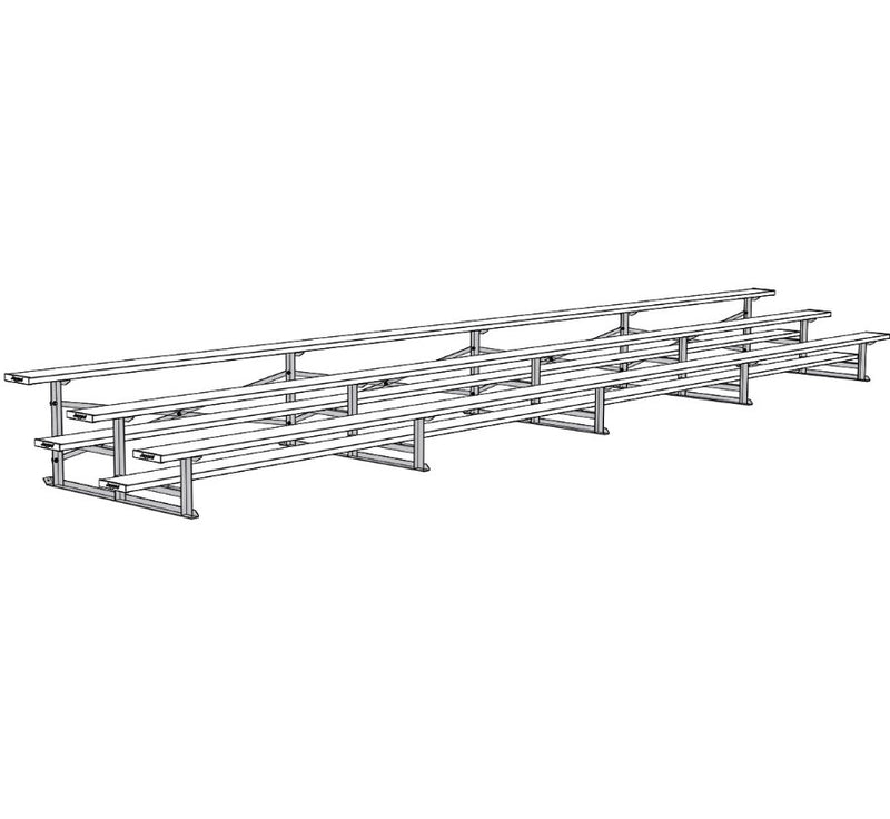 Jaypro Soccer Standard Outdoor Bleacher (3 Row - Single Foot Plank)-Soccer Command