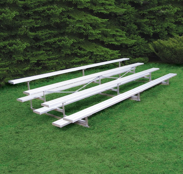 Jaypro Soccer All Aluminum Bleacher (4 Row - Single Foot Plank)-Soccer Command