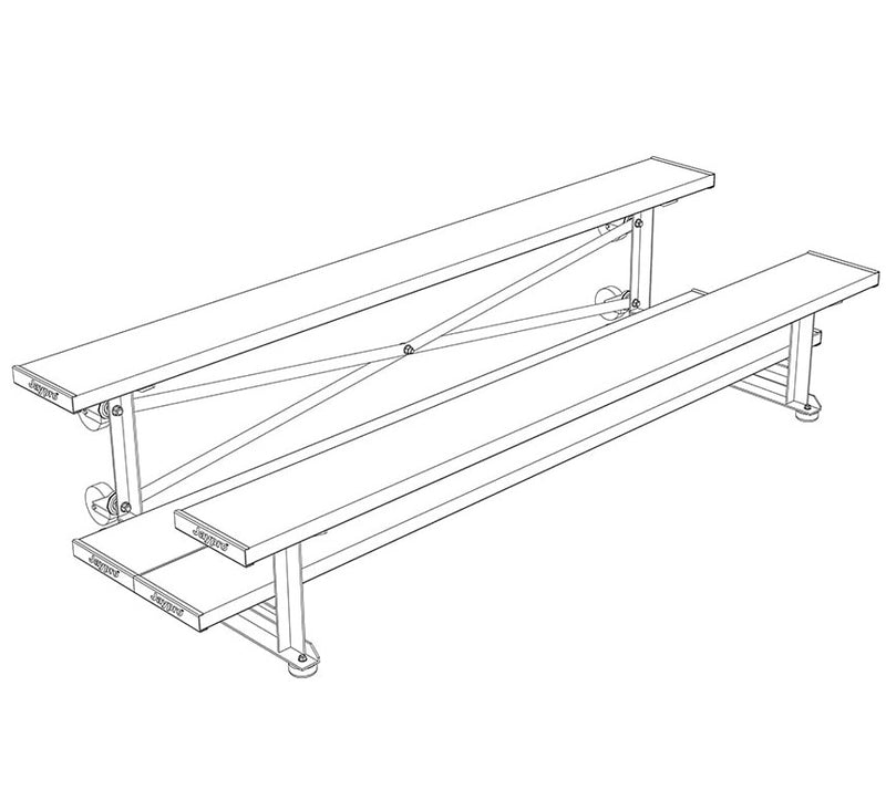 Jaypro Soccer Tip & Roll Bleacher (2 Row - Double Foot Plank)