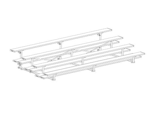 Jaypro Soccer Tip & Roll Bleacher (4 Row - Double Foot Plank)