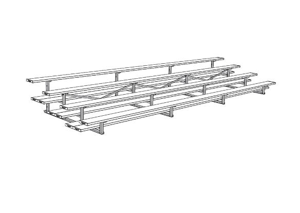 Jaypro Soccer All Aluminum Bleacher (4 Row - Double Foot Plank)