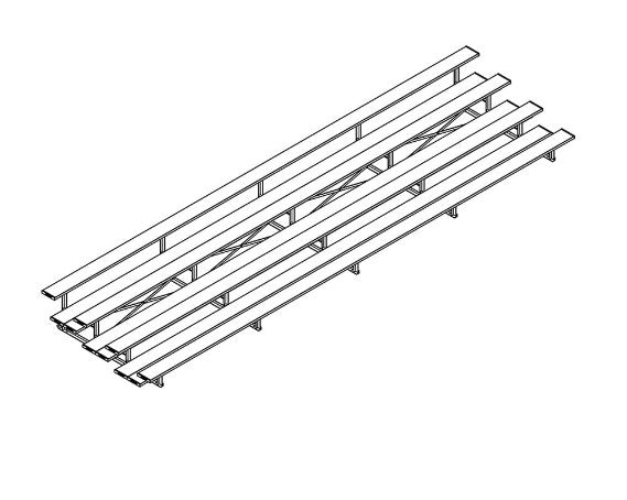 Jaypro Soccer All Aluminum Bleacher (4 Row - Double Foot Plank)